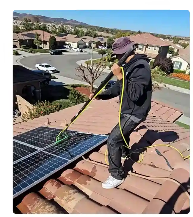 Cleaning Solar Panel